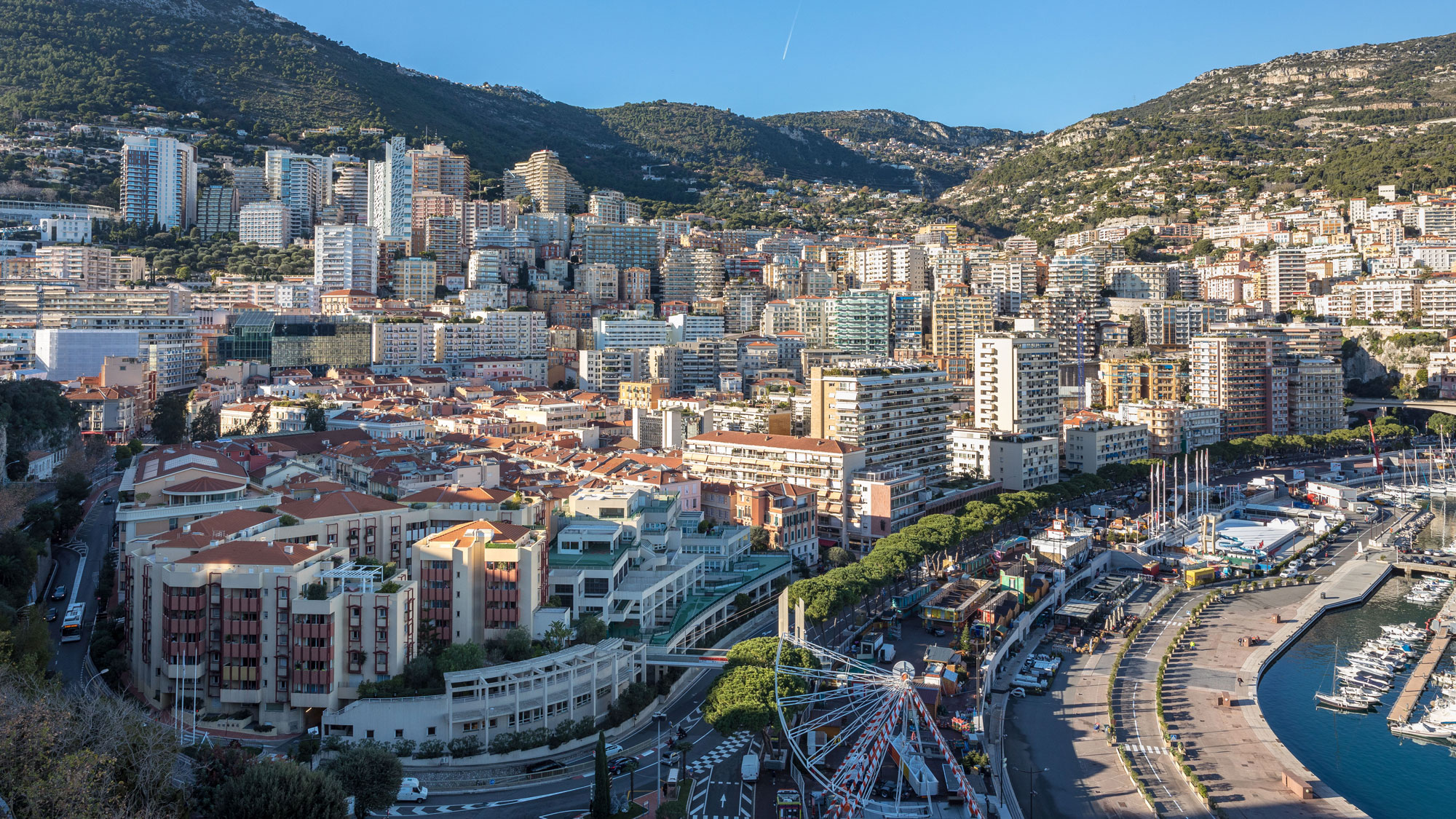 Panoramic view of a selection of monaco apartments for rent in La Condamine area of Monaco